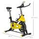 Exercise Bike, with 6kg Flywheel Belt Drive, Adjustable Resistance, LCD Display - Yellow