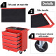 DURHAND 5-Drawer Lockable Tool Storage Cabinet with Wheels, Handle, 2 Keys, Steel Home Work DIY Workshop Chest, Garage Equipment