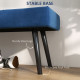 End of Bed Bench with X-Shape Design and Steel Legs, Upholstered Hallway Bench for Bedroom, Blue