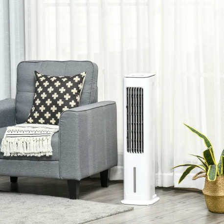 Evaporative Air Cooler, 5L Water Tank Oscillating Ice Cooling Fan with 3 Modes, 3 Speeds, Remote Control, Timer, and Oscillation