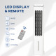 Evaporative Air Cooler, 5L Water Tank Oscillating Ice Cooling Fan with 3 Modes, 3 Speeds, Remote Control, Timer, and Oscillation