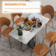Multi-Storage Six-Person Drop Leaf Dining Table - Mixed Grey