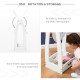 Free Standing Full Length Mirror, Child&#039;s Dressing Mirror with storage shelf, Children&#039;s White Bedroom Furniture 360° Rotation M