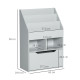 Kids Bookshelf, Toy Organiser, with Storage Drawer, Wheels - Grey