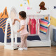 Kids Clothes Rail and Mirror Set 360° Rotation Free Standing Full Length Mirror and Hanging Rack with Storage Shelves Child&#039;s Dr