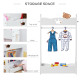 Kids Clothes Rail and Mirror Set 360° Rotation Free Standing Full Length Mirror and Hanging Rack with Storage Shelves Child&#039;s Dr