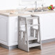 Kids Step Stool, with Adjustable Platform and Non-Slip Mat – Grey