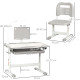 Kids Study Desk and Chair Set w/ Adjustable Height, Storage, Drawer, Grey