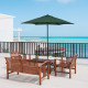 Outsunny 2m Garden Parasol Umbrella, Outdoor Sun Shade with 6 Sturdy Ribs for Balcony, Bench, Garden, Green