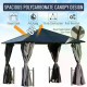 Outsunny 3 x 3(m) Hardtop Gazebo Canopy with Polycarbonate Roof, Steel &amp; Aluminium Frame, Garden Pavilion with Mosquito Netting 