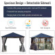 Outsunny 3 x 3(m) Hardtop Gazebo Canopy with Polycarbonate Roof, Steel &amp; Aluminium Frame, Garden Pavilion with Mosquito Netting 