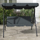 Outsunny Three-Seater Garden Swing Chair, with Adjustable Canopy - Grey