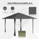 Outsunny 4 x 4m Pop-up Gazebo Double Roof Canopy Tent with UV Proof, Roller Bag &amp; Adjustable Legs Outdoor Party, Steel Frame, Da