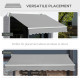Outsunny Garden Patio Manual Awning Canopy Sun Shade Shelter Retractable 4 Size 5 Colour
