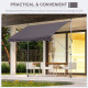 Outsunny 3x1.5m  Adjustable Outdoor Aluminium Frame Awning Grey