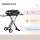 Outsunny Foldable Gas BBQ Grill 2 Burner Garden Barbecue Trolley w/ Lid Side Shelves Storage Pocket Piezo Ignition Thermometer, 