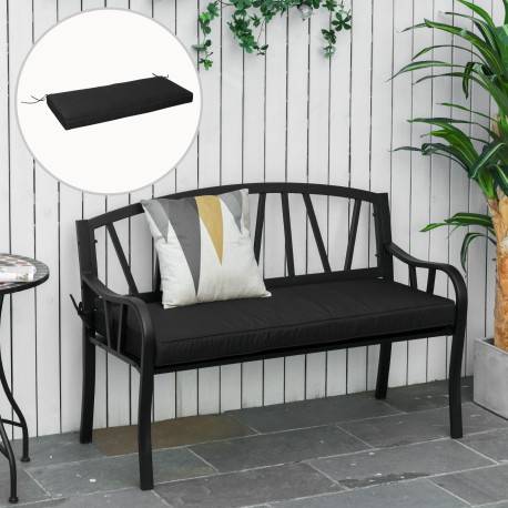 Outsunny Garden Bench Cushion 2 Seater Loveseat Seat Pad for Patio Swing Furniture for Indoor & Outdoor Use, 120 x 50 x 8 cm, Bl