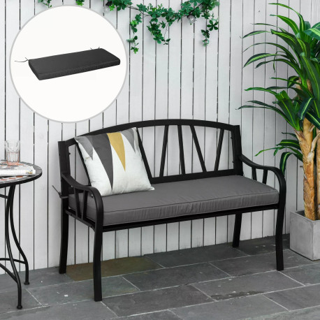 Outsunny Garden Bench Cushion 2 Seater Loveseat Seat Pad for Patio Swing Furniture for Indoor & Outdoor Use, 120 x 50 x 8 cm, Gr