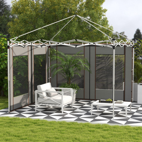 Outsunny Set of Two 295cm Replacement Canopy Walls - Grey