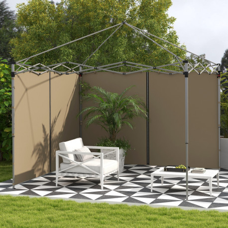 Outsunny Set of Two 3 x 3(m) Replacement Zipped Gazebo Walls - Beige