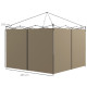 Outsunny Set of Two 3 x 3(m) Replacement Zipped Gazebo Walls - Beige