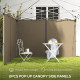 Outsunny Set of Two 3 x 3(m) Replacement Zipped Gazebo Walls - Beige