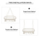 Outsunny Hanging Hammock Chair Cotton Rope Porch Swing with Metal Frame, Large Macrame Seat for Patio, Garden, Bedroom, Living R