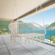 Outsunny Hanging Hammock Chair Cotton Rope Porch Swing with Metal Frame, Large Macrame Seat for Patio, Garden, Bedroom, Living R