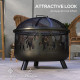 Outsunny Steel Fire Pit BBQ, with Poker - Black