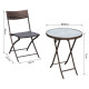 Outsunny 2 Seater Wicker Rattan Bistro Set-Brown
