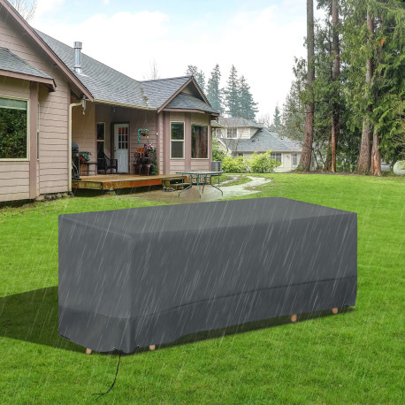 Outsunny Rectangular Patio Furniture Cover for 3 Seater Sofa Bistro Set, Water UV Resistant Protection 600D Oxford Fabric Rattan