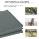 Outsunny Rectangular Patio Furniture Cover for 3 Seater Sofa Bistro Set, Water UV Resistant Protection 600D Oxford Fabric Rattan