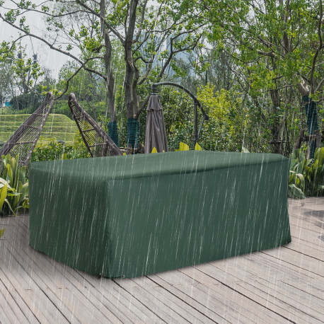 Outsunny Garden Furniture Cover, Oxford Fabric Outdoor Rectangular Rattan Furniture Cover with PE Coating, Waterproof, Windproof