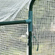 Outsunny Walk In Greenhouse with 2-Tier Shelves, Roll up Zip Panel Door, Garden Polytunnel Steeple Grow House for Outdoor, 6 x 4