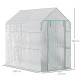 Outsunny Walk In Greenhouse with 2-Tier Shelves, Roll up Zip Panel Door, Garden Polytunnel Steeple Grow House for Outdoor, 6 x 4