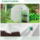 Outsunny Walk In Greenhouse with 2-Tier Shelves, Roll up Zip Panel Door, Garden Polytunnel Steeple Grow House for Outdoor, 6 x 4