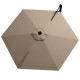 Outsunny 2.5m Wall Mounted Parasol, Hand to Push Outdoor Patio Umbrella with 180 Degree Rotatable Canopy for Porch, Deck, Garden