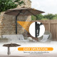 Outsunny 2.5m Wall Mounted Parasol, Hand to Push Outdoor Patio Umbrella with 180 Degree Rotatable Canopy for Porch, Deck, Garden