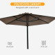 Outsunny 2.5m Wall Mounted Parasol, Hand to Push Outdoor Patio Umbrella with 180 Degree Rotatable Canopy for Porch, Deck, Garden