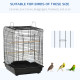 PawHut Steel Bird Cage with Openable Top, Stand, Tray, Handles, Feeding Bowls for Parakeet, Finch - Black