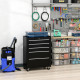 5-Drawer Tool Chest, Lockable Steel Tool Storage Cabinet with Wheels and Handle Tool Box for Garage, Workshop, Black