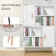 Sideboard Bookshelf Free Standing Bookcase Shelves Unit Display Storage Cabinet w/ Adjustable Shelves, Wooden Leg, Two Doors, Wh