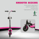Steel Ride on Powered Scooter, Folding E-Scooter with Warning Bell, 15km/h Maximum Speed, for 4-14 Years Old, Pink