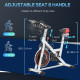 Exercise Bike, 8kg Flywheel Stationary Bike Indoor Cycling Machine with Adjustable Resistance Seat Handlebar, White