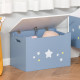Kids Wooden Toy Box Children Storage Chest Organiser Side Handle Safety Hinge Play Room Furniture Blue