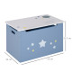 Kids Wooden Toy Box Children Storage Chest Organiser Side Handle Safety Hinge Play Room Furniture Blue