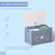 Kids Wooden Toy Box Children Storage Chest Organiser Side Handle Safety Hinge Play Room Furniture Blue