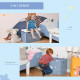 Kids Wooden Toy Box Children Storage Chest Organiser Side Handle Safety Hinge Play Room Furniture Blue