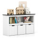 Kids Toy Storage Organizer with 3 Bins and Blackboard Top