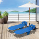 Outsunny 2 Pieces Foldable Sun Lounger with Reading Hole, Portable Sun Lounger with 5 Level Adjustable Backrest, Reclining Loung